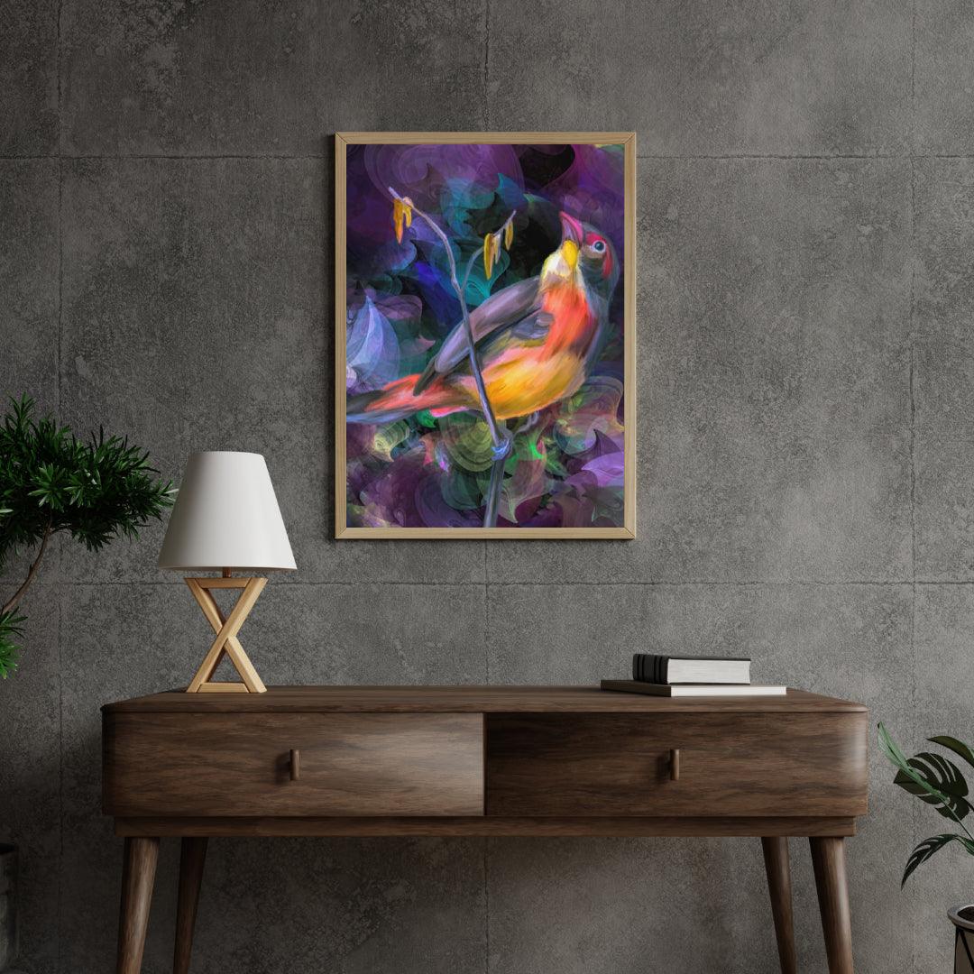 Diamond Painting - Un oiseau dans un environnement coloré - SEOS®