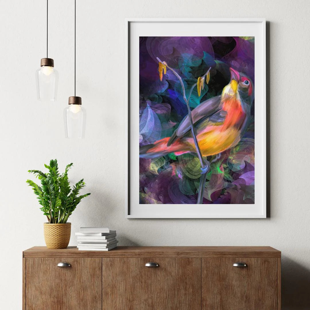 Diamond Painting - Un oiseau dans un environnement coloré - SEOS®