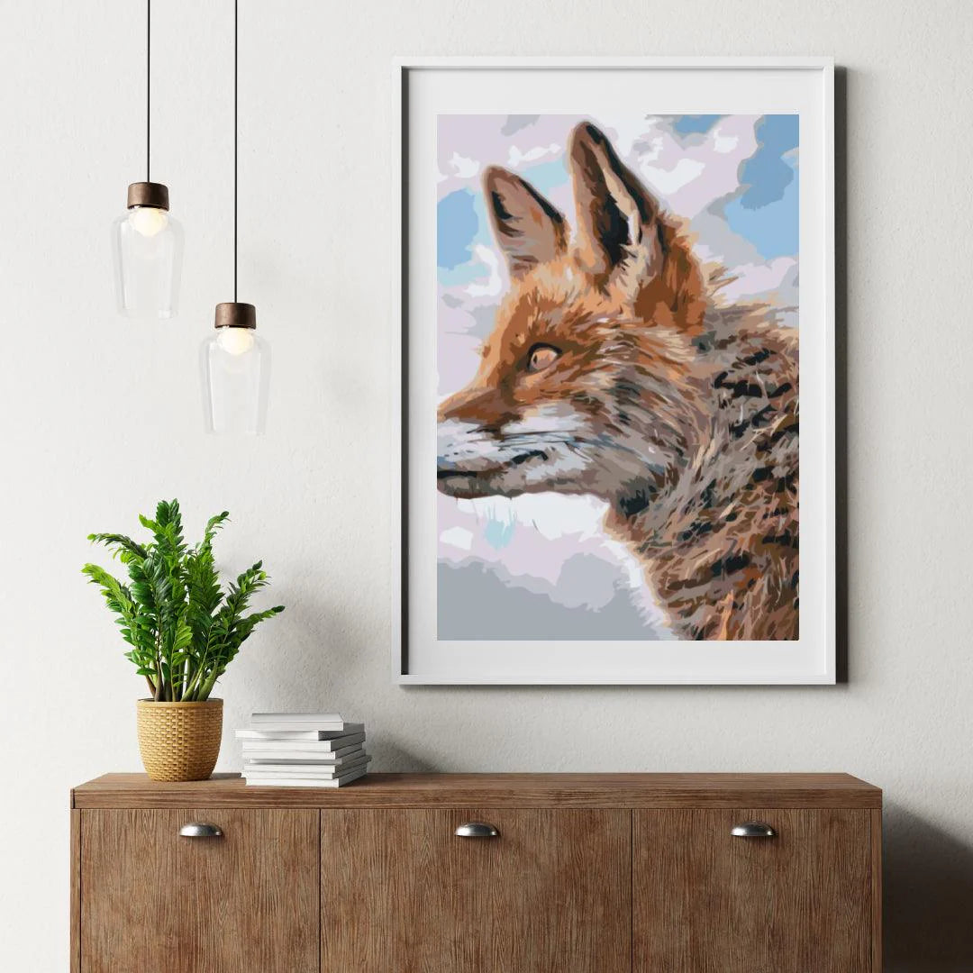 Diamond Painting - Un renard avec un papillon sur son museau - SEOS®