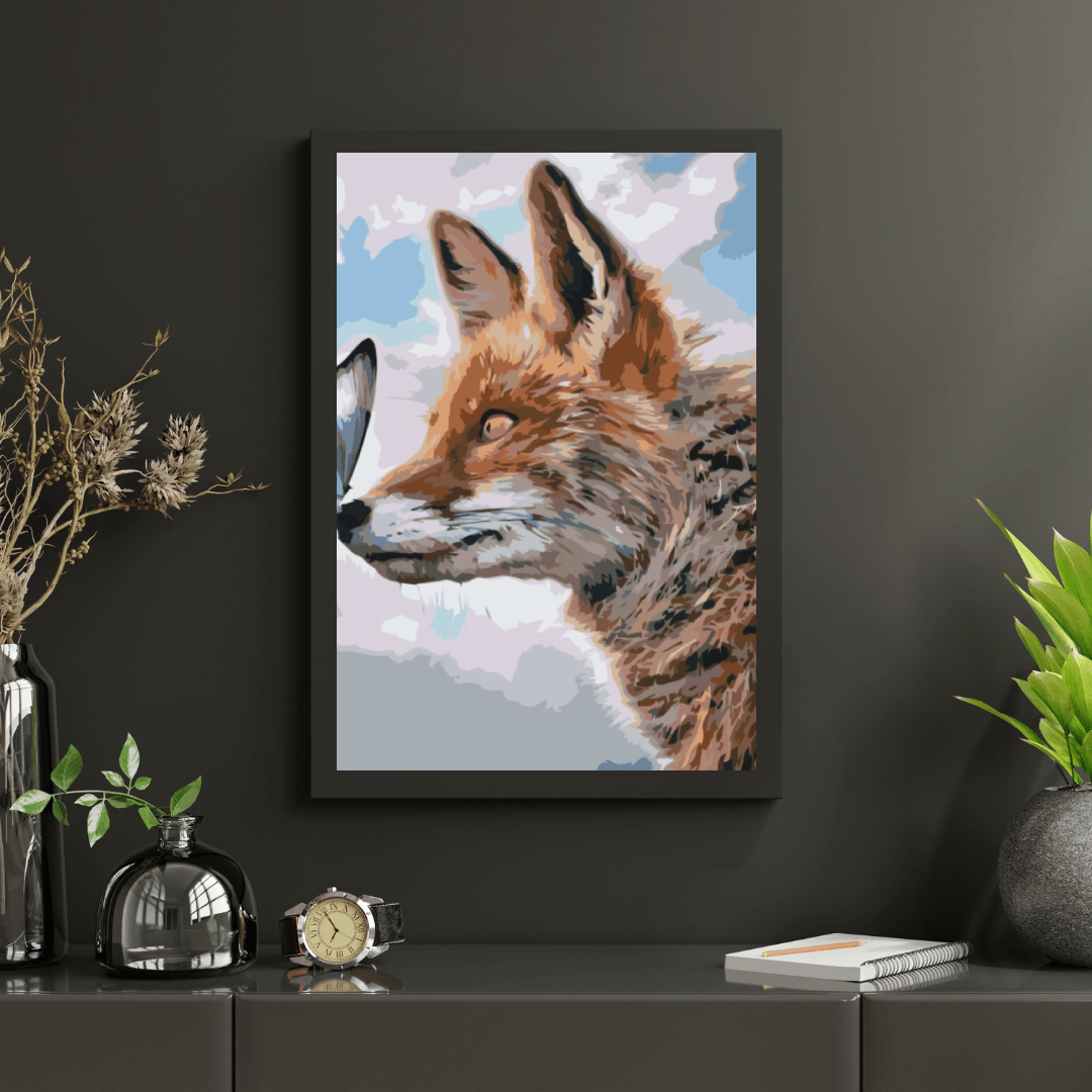Diamond Painting - Un renard avec un papillon sur son museau - SEOS®