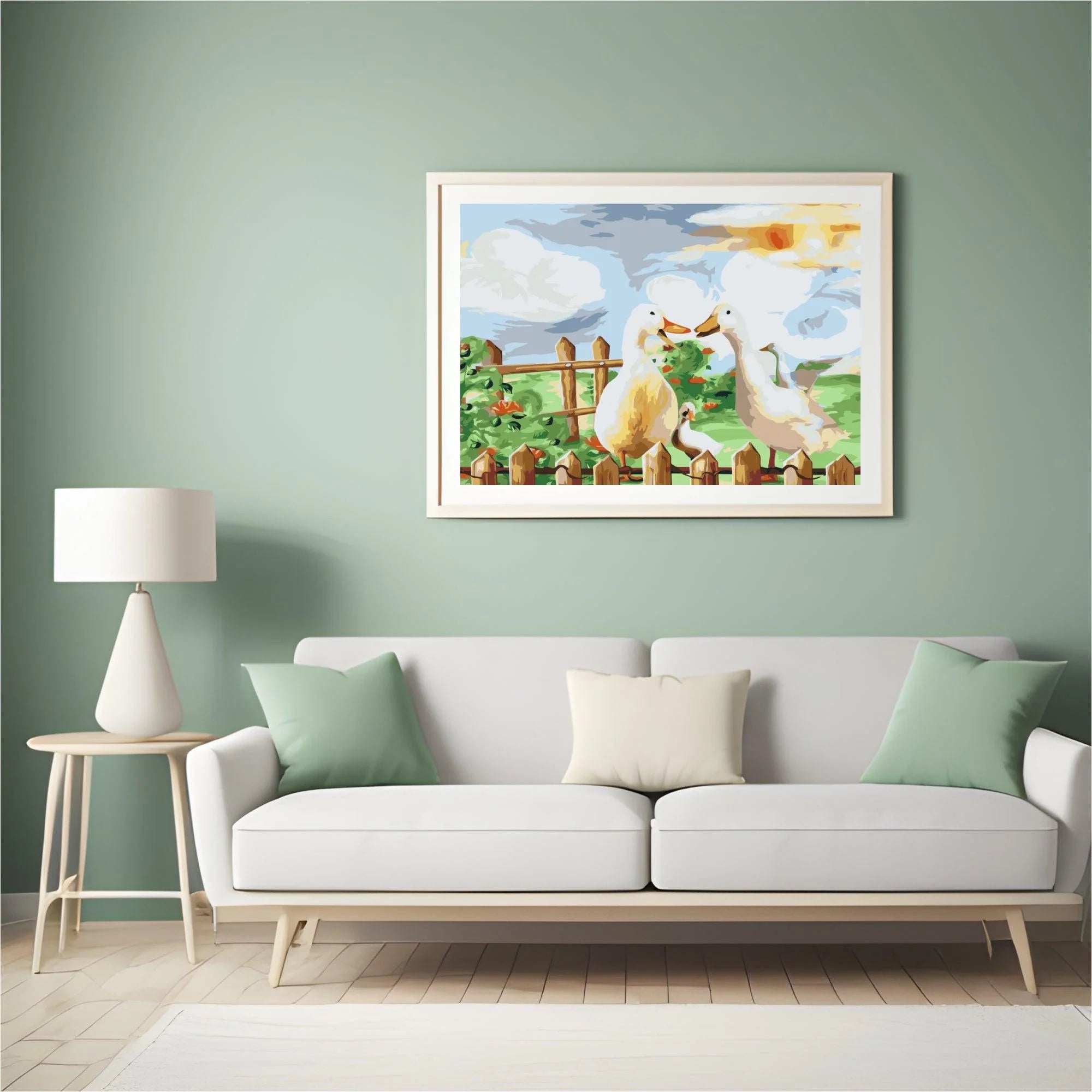 Diamond Painting - Famille de canards dans le jardin - SEOS®