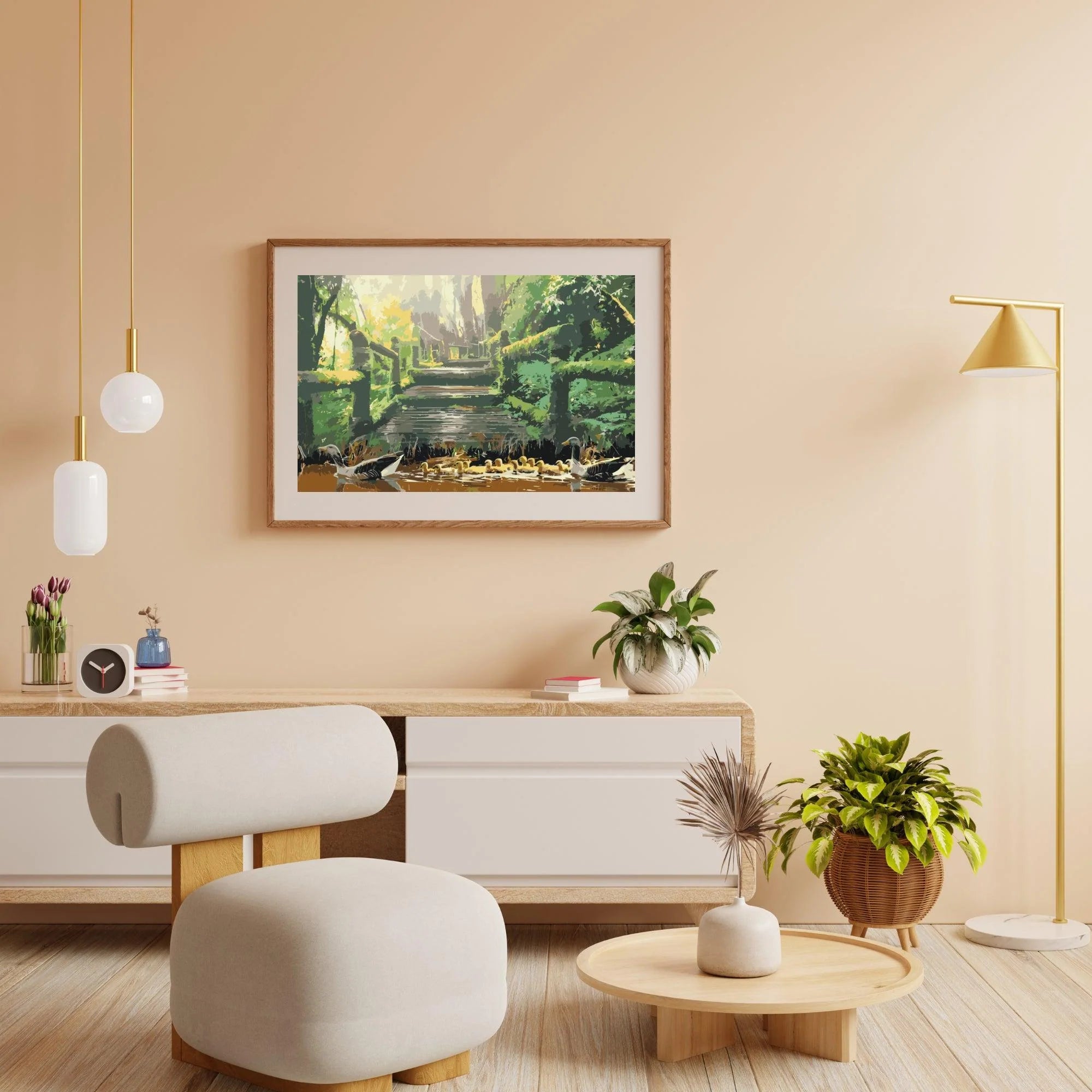 Diamond Painting - Famille de canards dans le parc - SEOS®