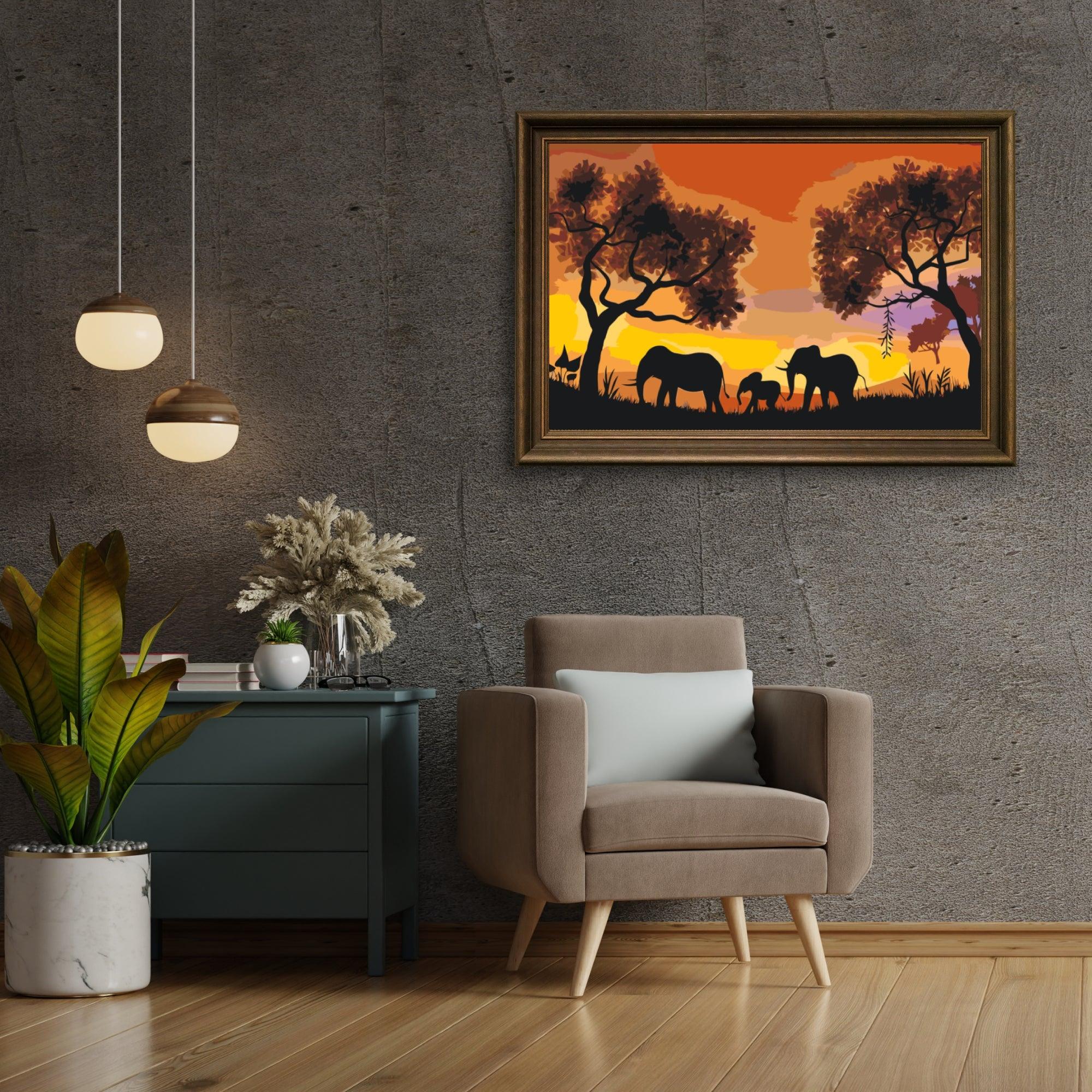 Diamond Painting - Famille d'éléphants - SEOS®