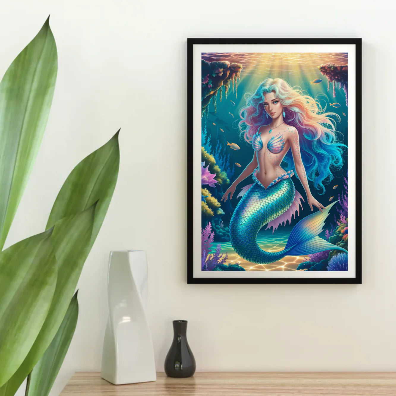 Diamond Painting - Sirène fantastique avec des écailles scintillantes