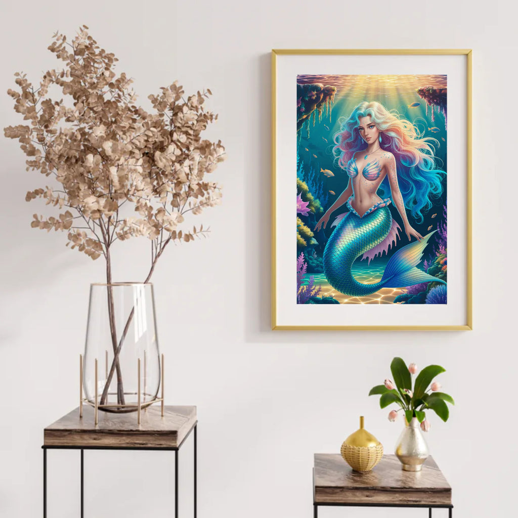 Diamond Painting - Sirène fantastique avec des écailles scintillantes