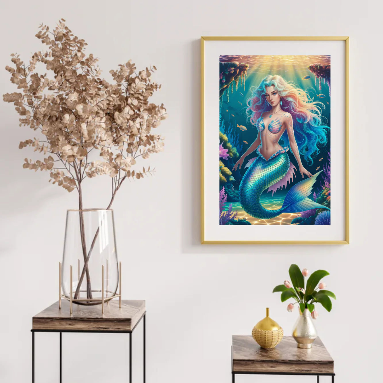 Diamond Painting - Sirène fantastique avec des écailles scintillantes