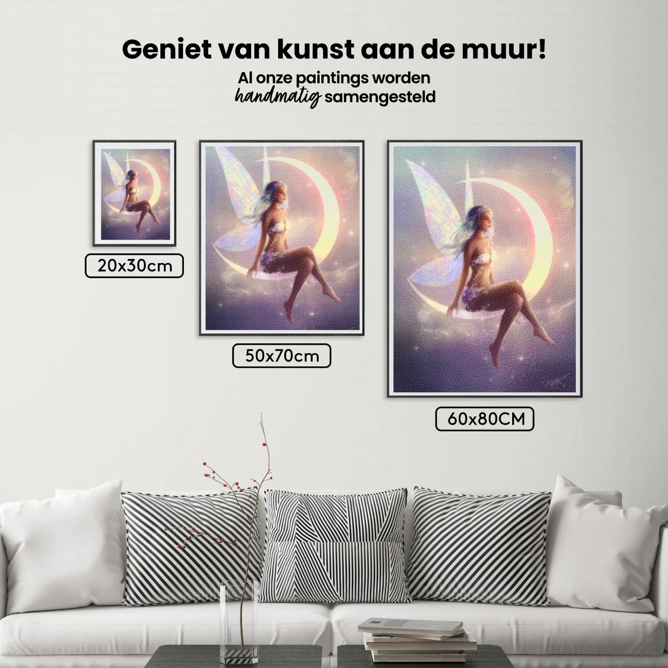 Diamond Painting - Fee assise sur un croissant de lune