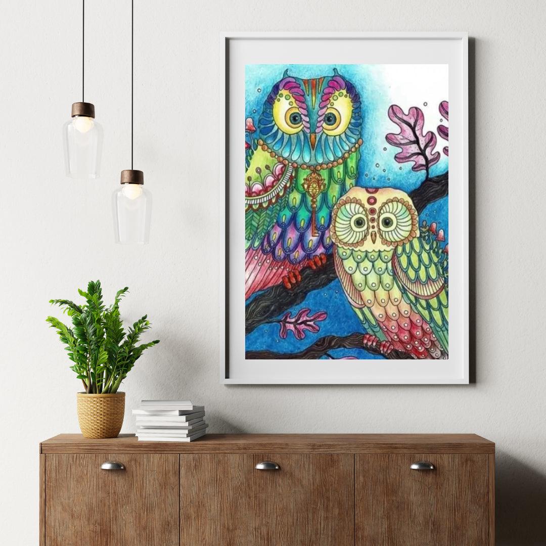 Diamond Painting - Hibou Coloré - SEOS®