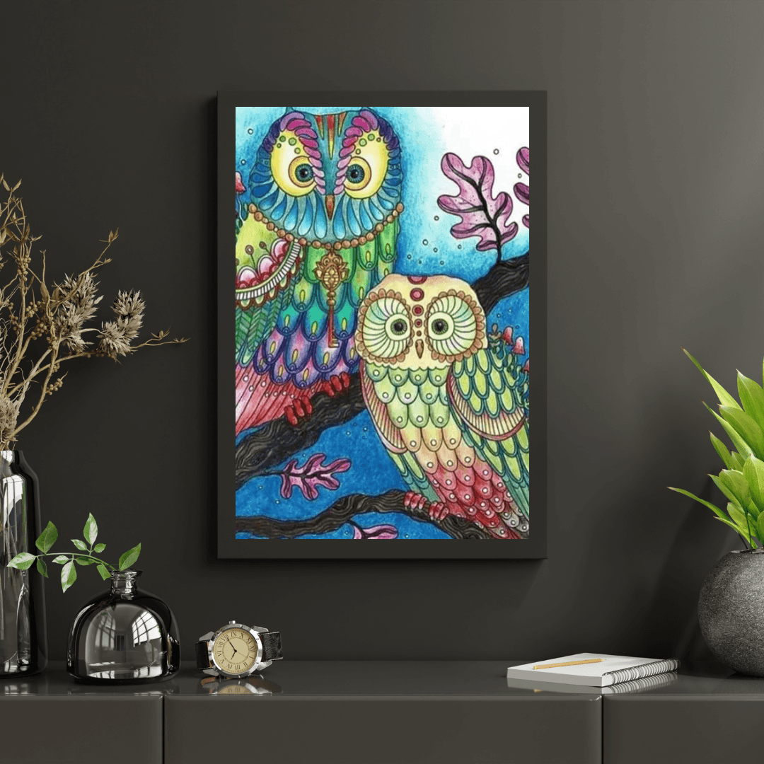 Diamond Painting - Hibou Coloré - SEOS®