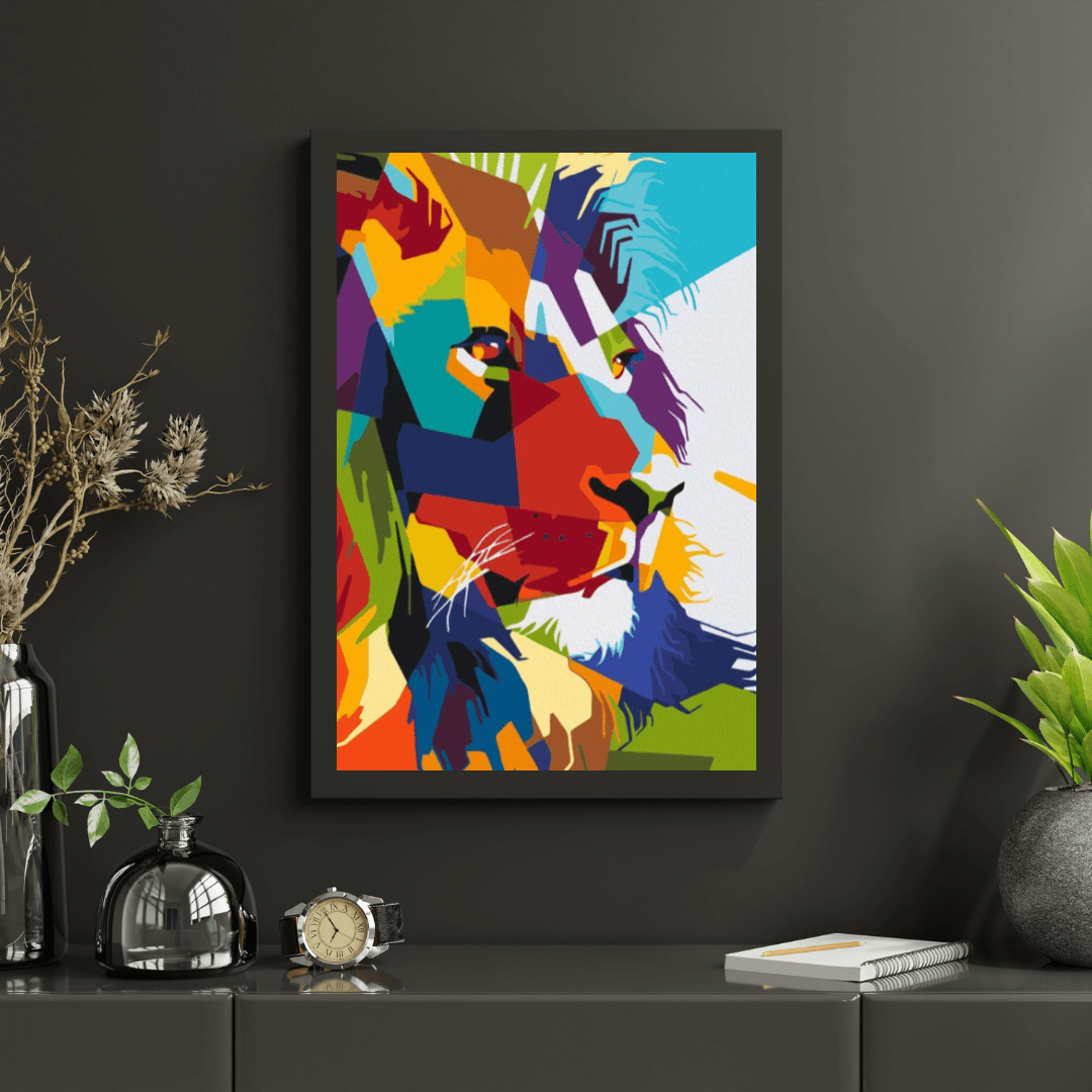 Diamond Painting - Lion géométrique - SEOS®