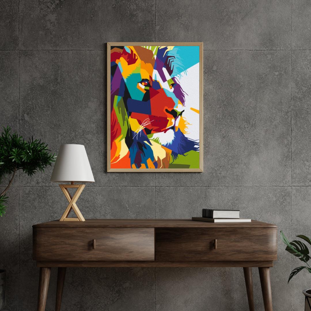 Diamond Painting - Lion géométrique - SEOS®