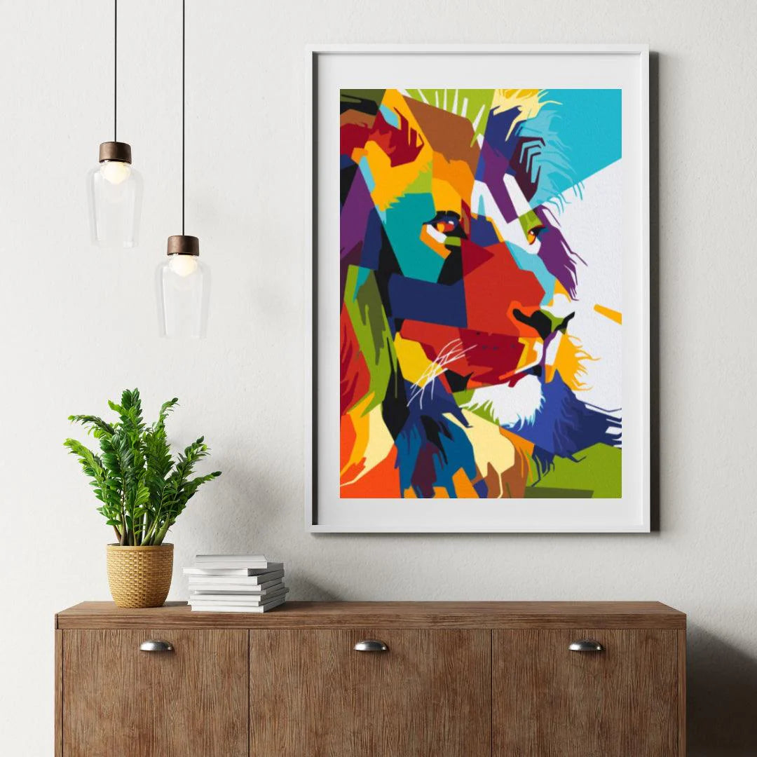 Diamond Painting - Lion géométrique - SEOS®