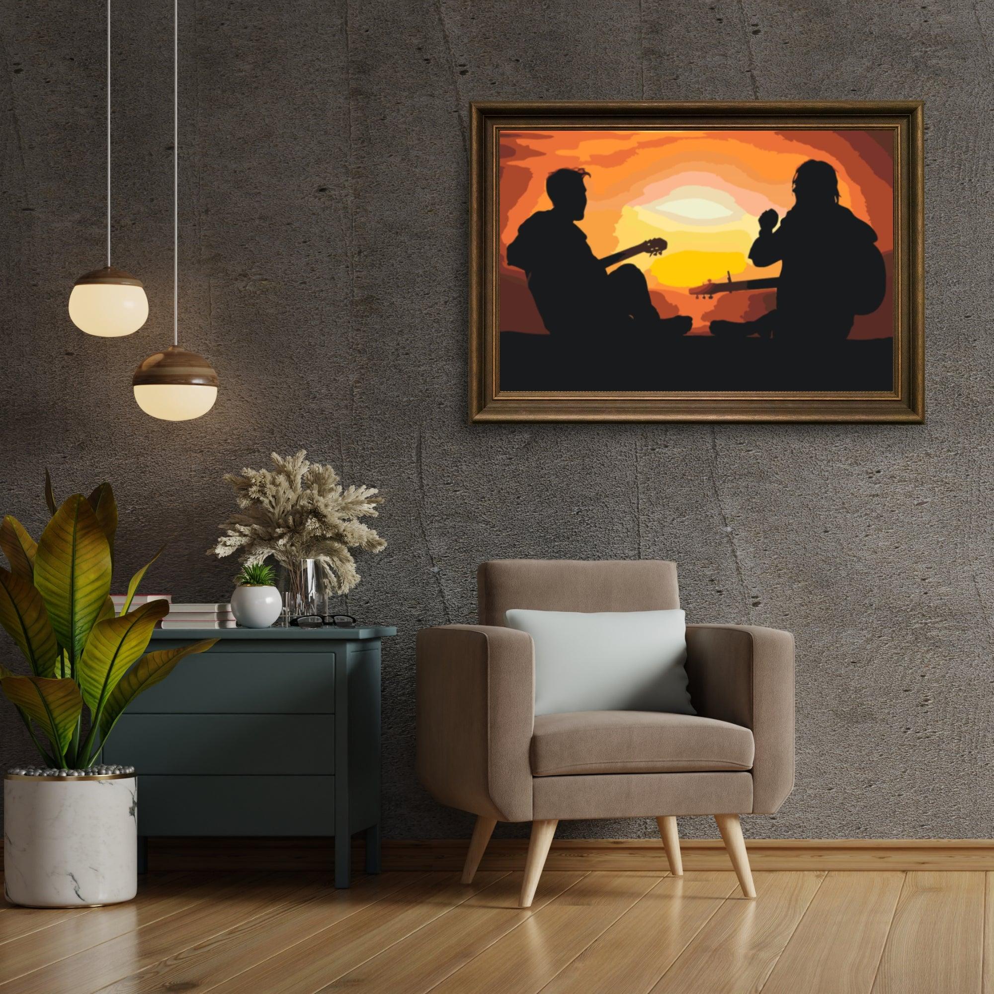 Diamond Painting - Guitaristes au coucher de soleil - SEOS Shop ®