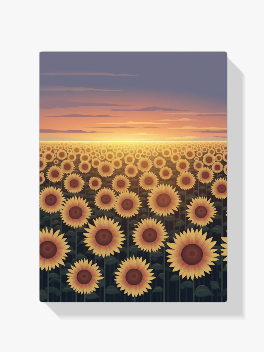 Diamond Painting - Champ de tournesols scintillant au crépuscule