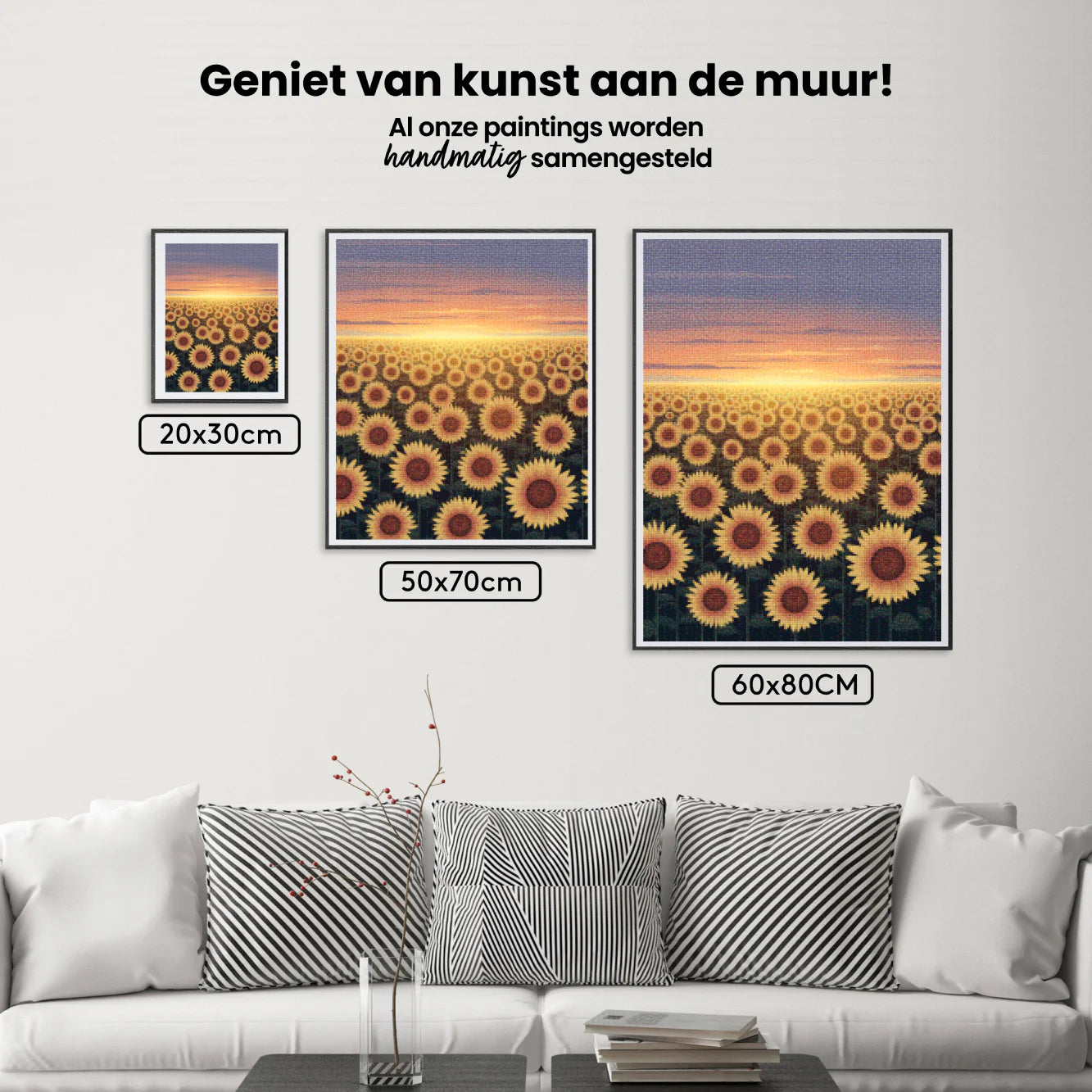 Diamond Painting - Champ de tournesols scintillant au crépuscule