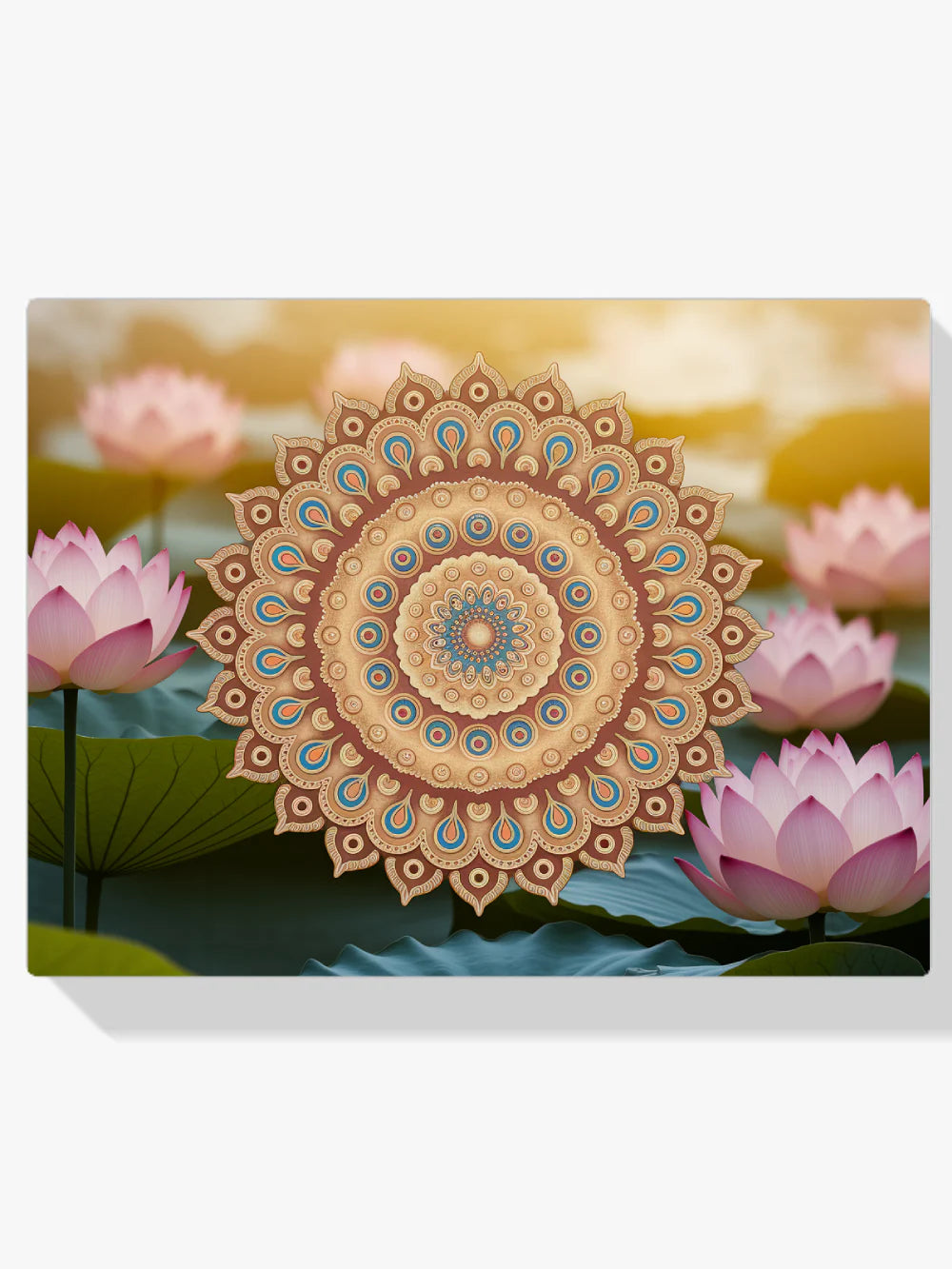 Diamond Painting - Mandala dorée avec des détails complexes