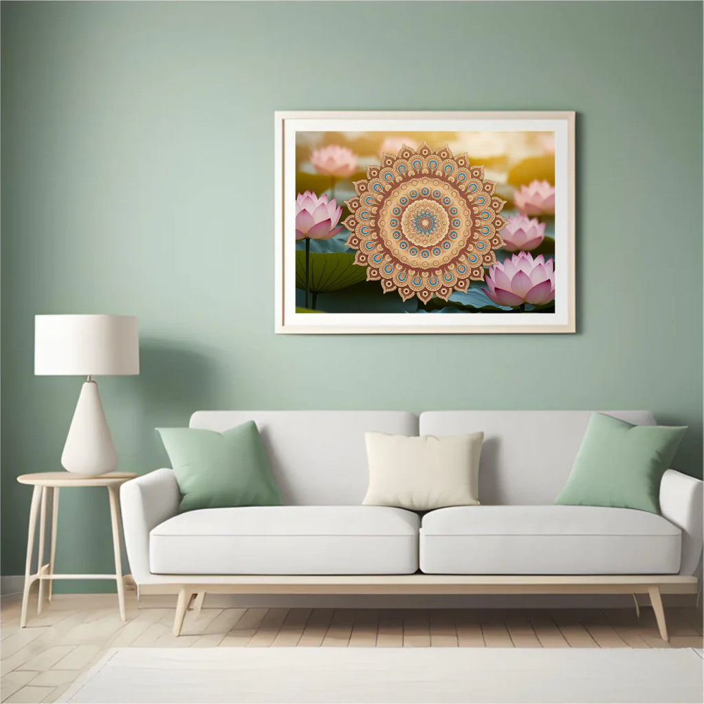 Diamond Painting - Mandala dorée avec des détails complexes