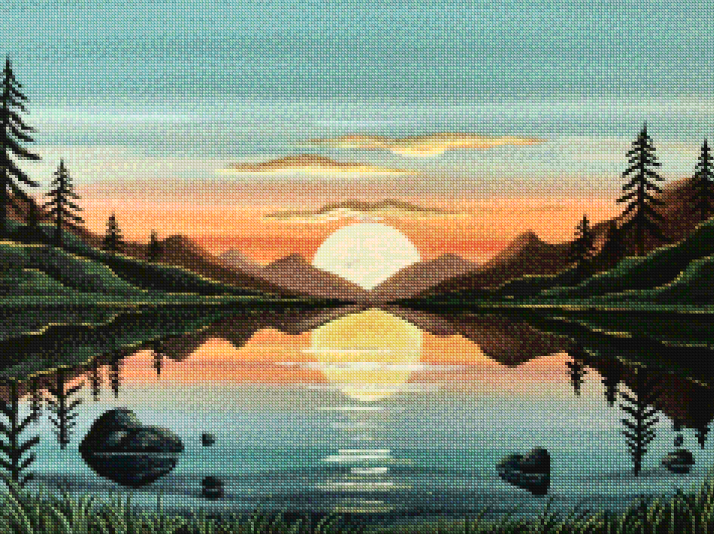 Diamond Painting - Réflexion dorée
