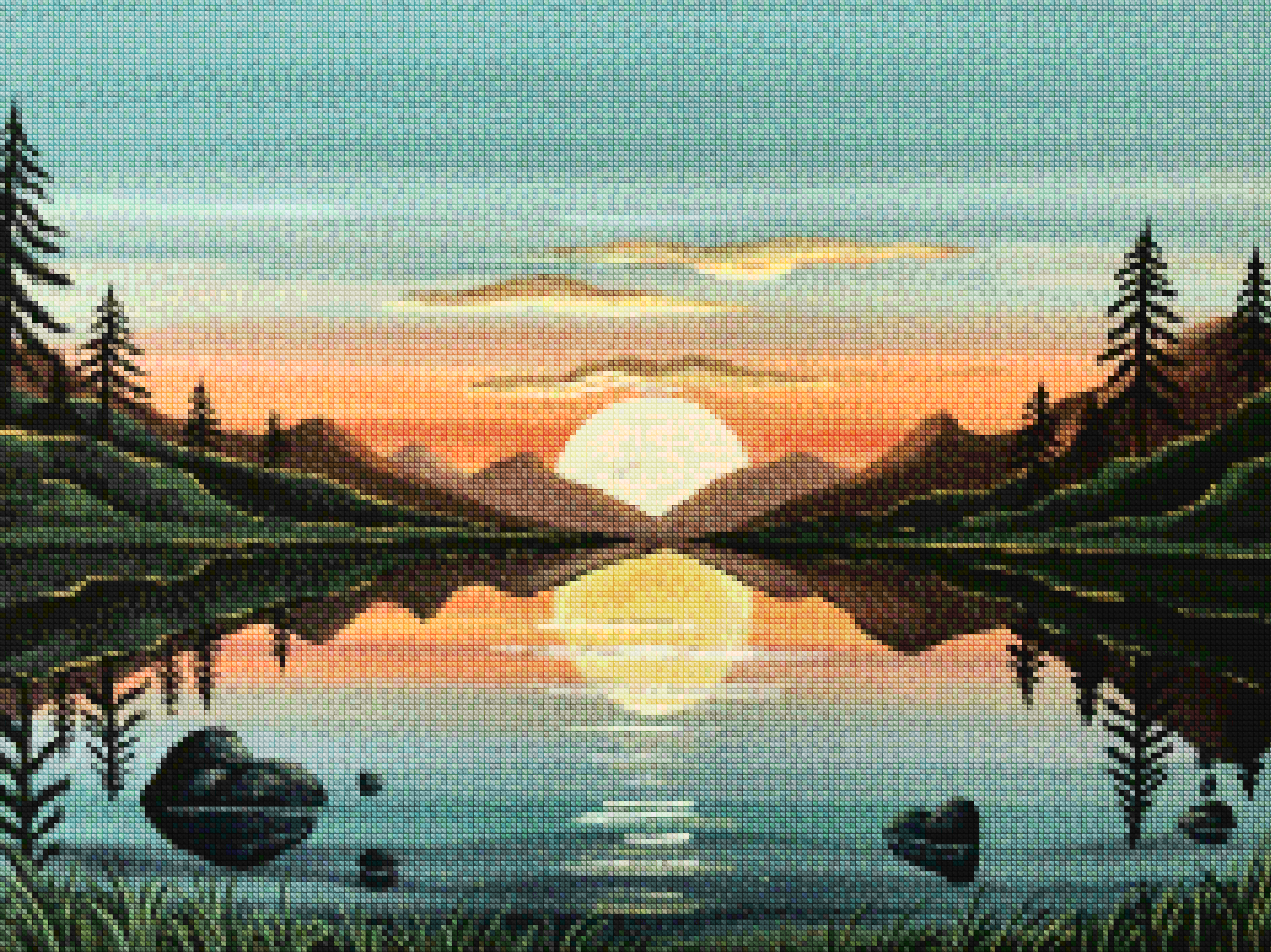 Diamond Painting - Réflexion dorée