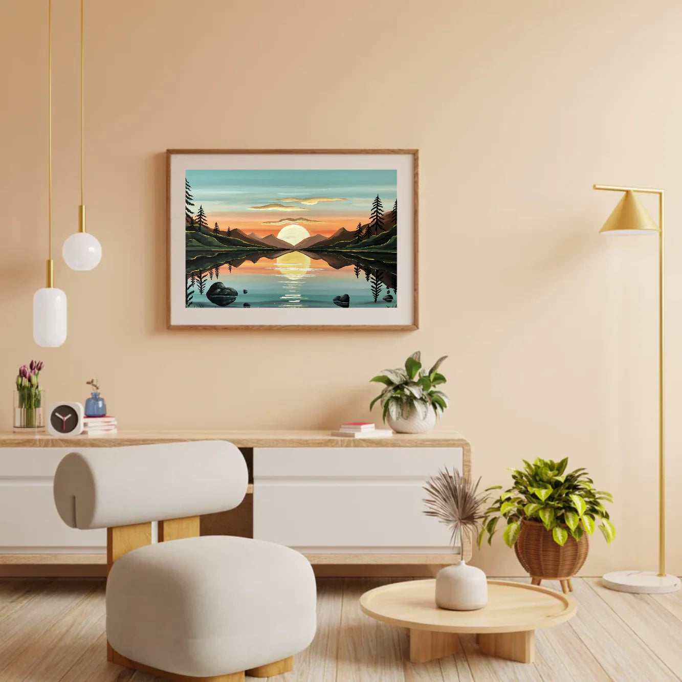 Diamond Painting - Réflexion dorée