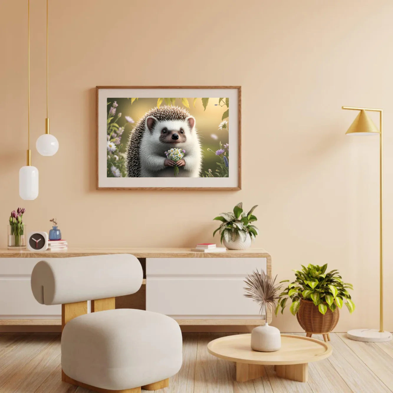 Diamond Painting - Hérisson fantaisiste avec des accents floraux