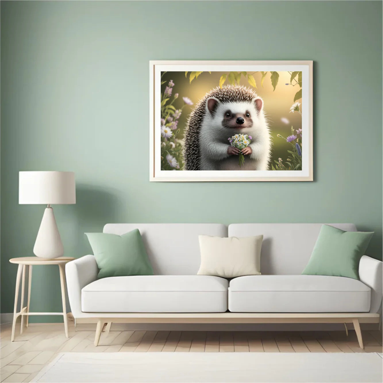 Diamond Painting - Hérisson fantaisiste avec des accents floraux