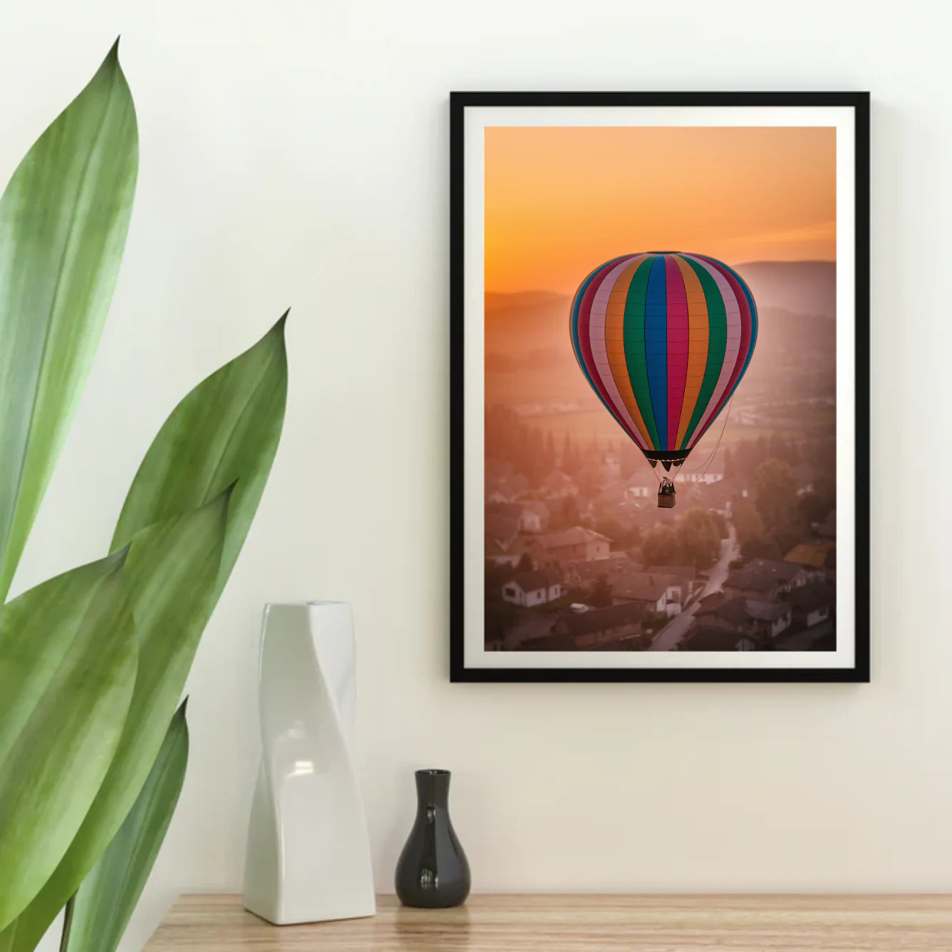 Diamond Painting - Montgolfières amusantes au-dessus d'un village