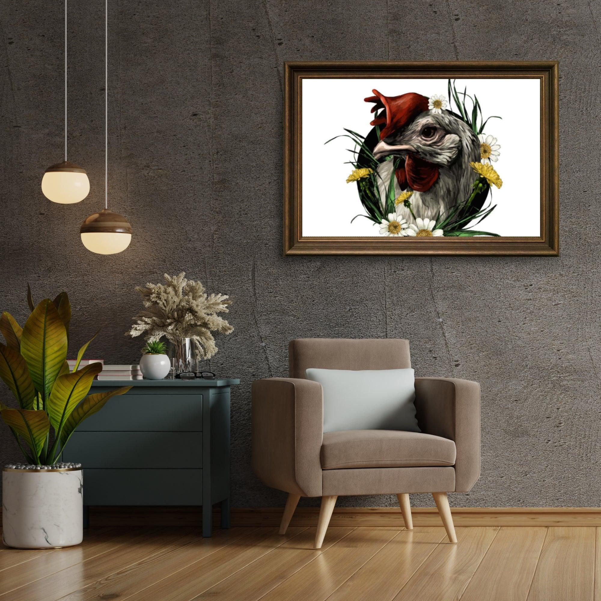 Diamond Painting - Coq dans un manteau de fleurs - SEOS®