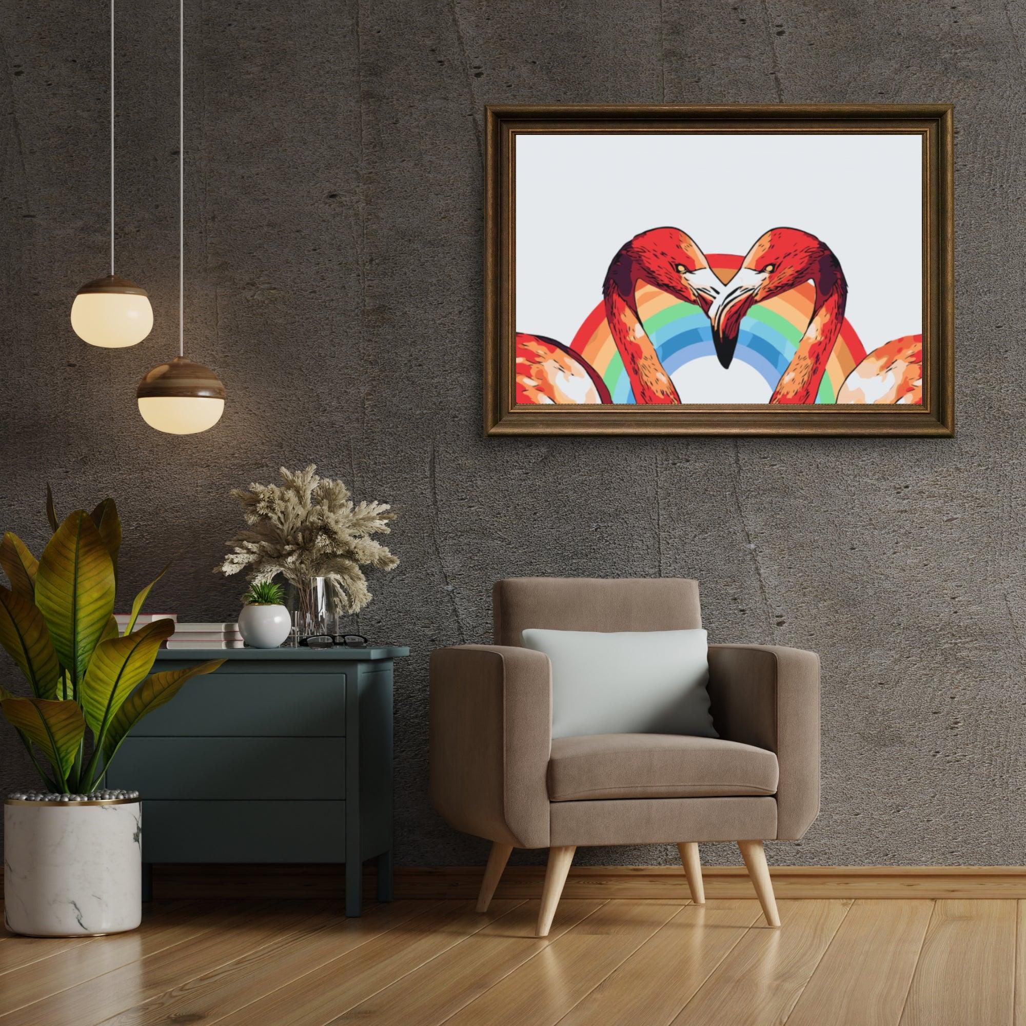 Diamond Painting - Flamants en forme de cœur - SEOS®