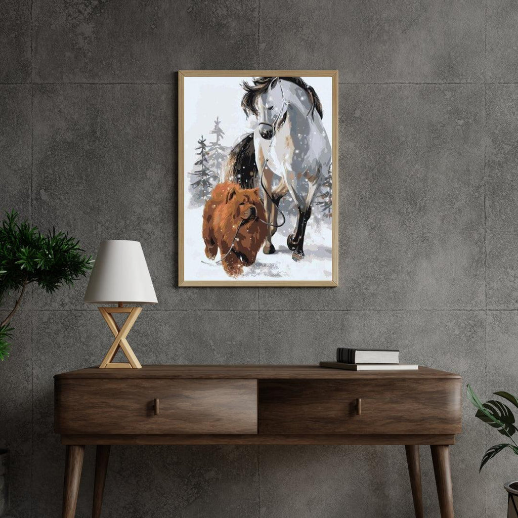 Diamond Painting - Chien avec cheval - SEOS®