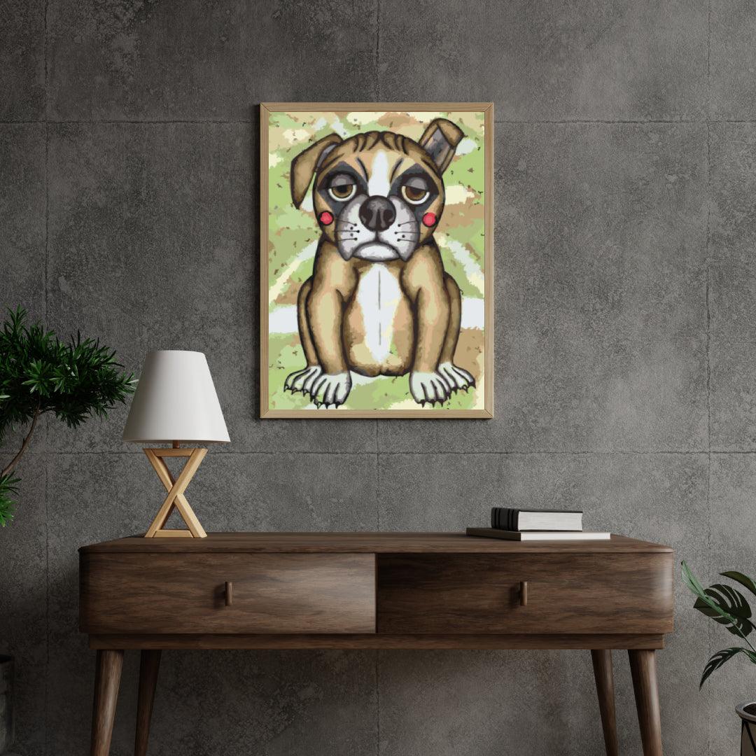 Diamond Painting - Chien avec des joues roses - SEOS®