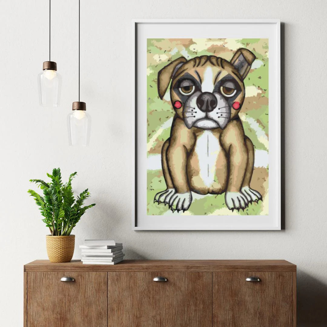 Diamond Painting - Chien avec des joues roses - SEOS®