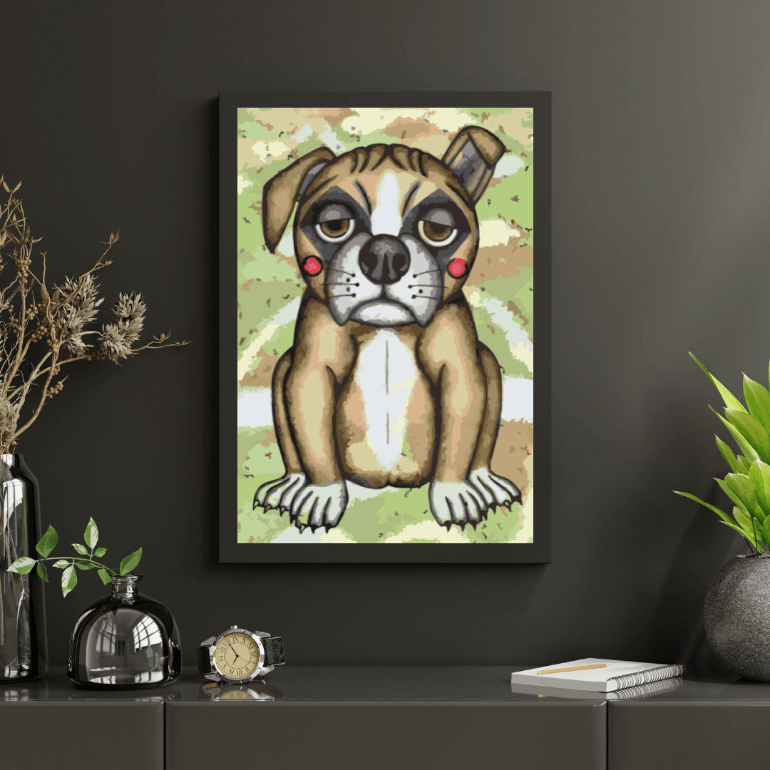 Diamond Painting - Chien avec des joues roses - SEOS®