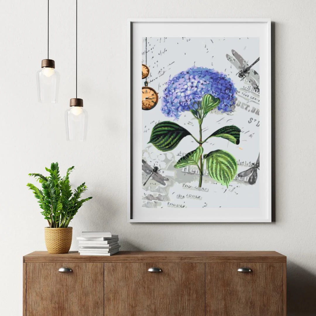 Diamond Painting - Hortensia et libellules - SEOS®