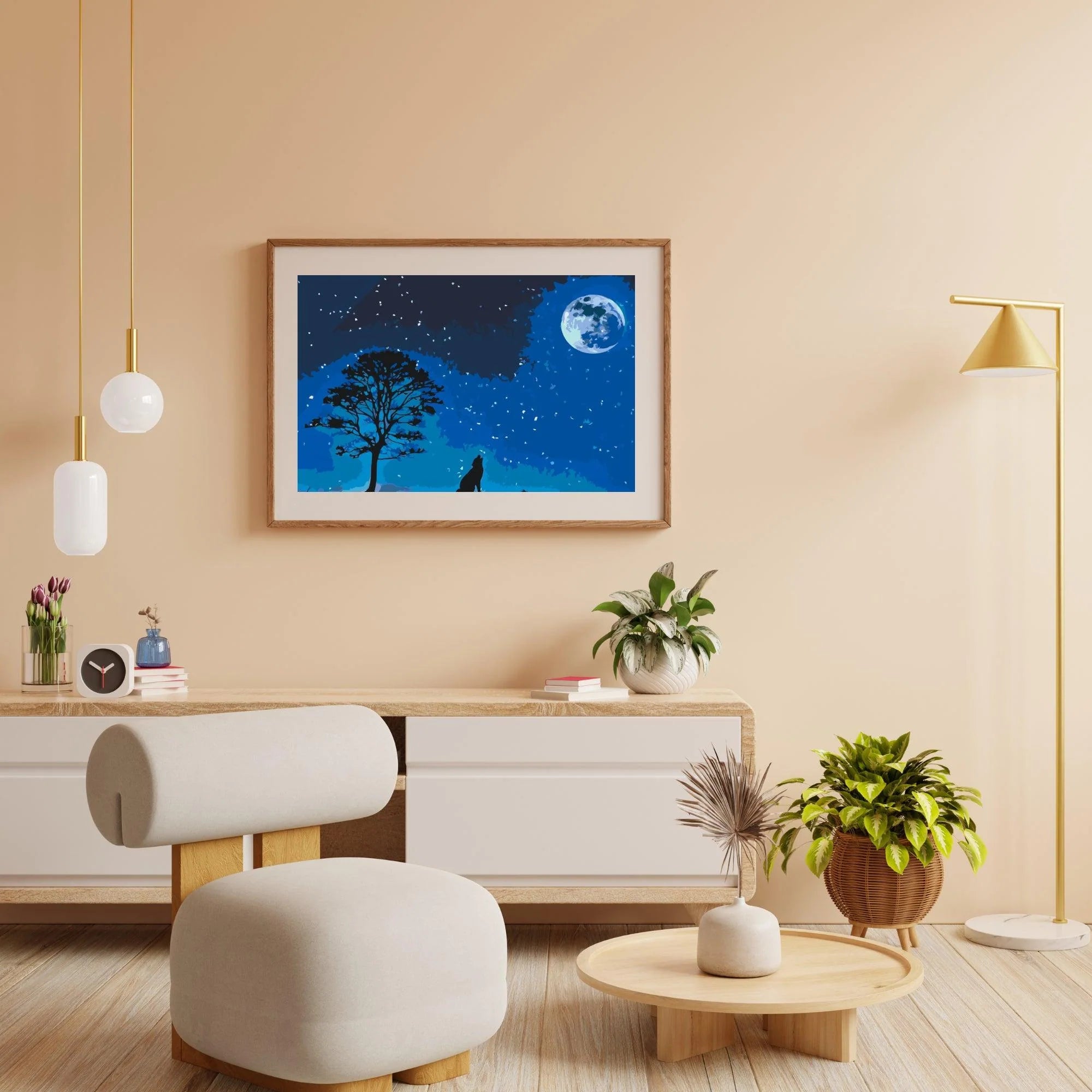 Diamond Painting - Chien en pleurs sous la pleine lune - SEOS®