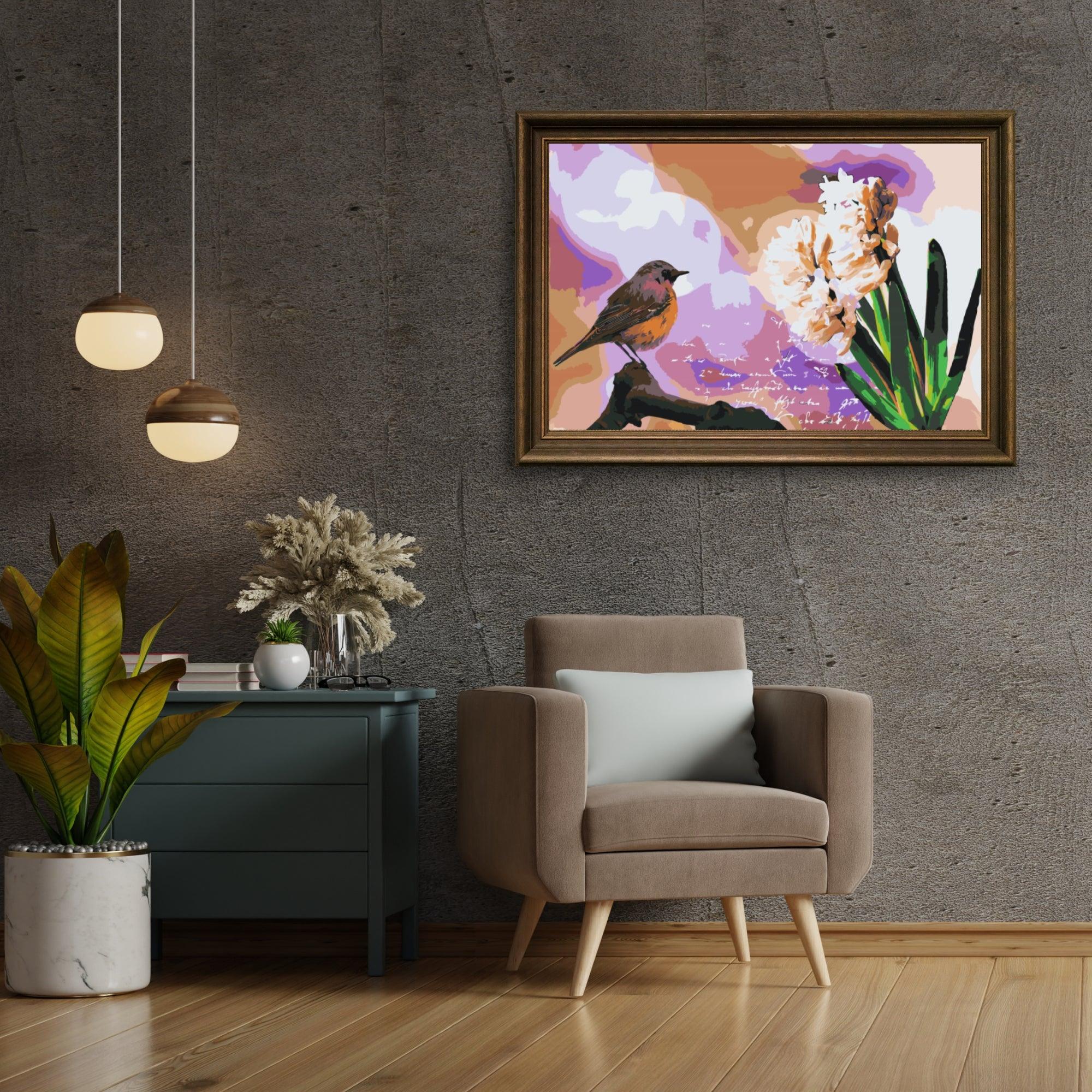 Diamond Painting - Jacinthe et oiseau - SEOS®