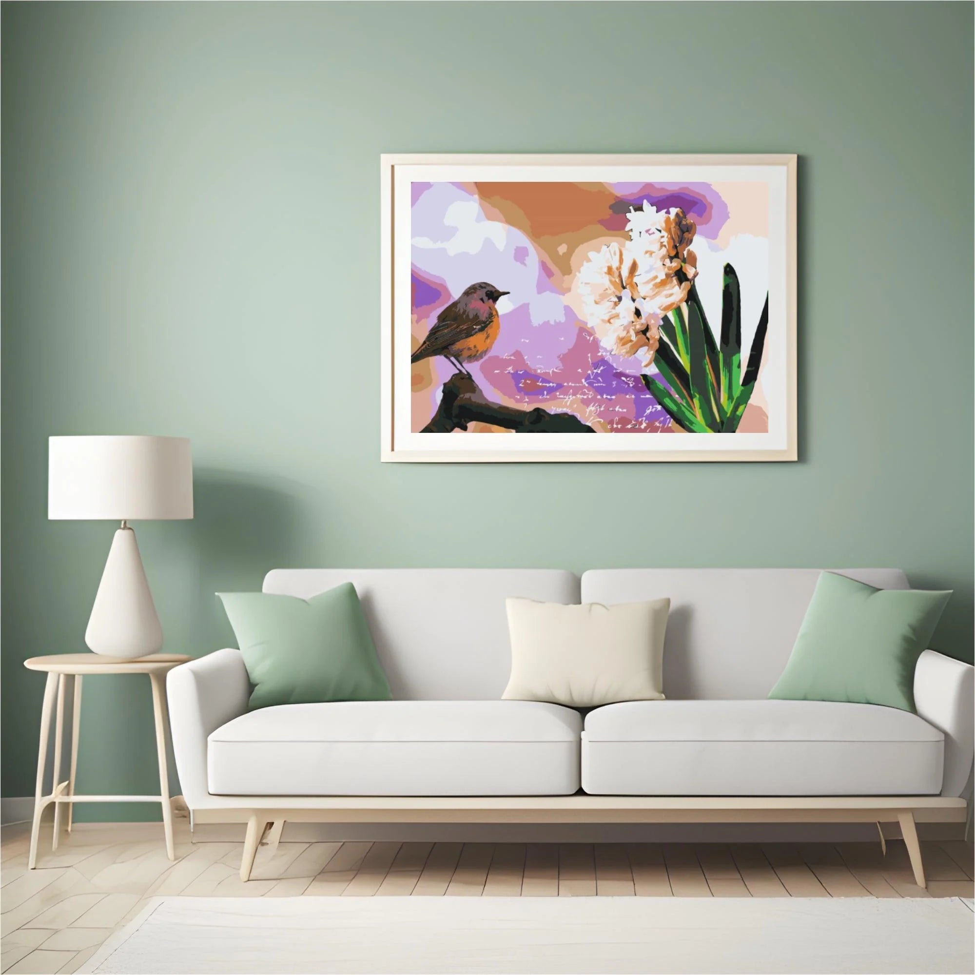 Diamond Painting - Jacinthe et oiseau - SEOS®