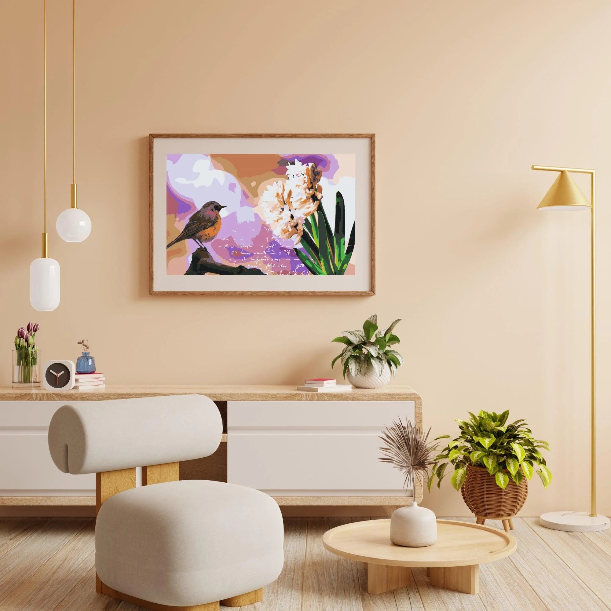 Diamond Painting - Jacinthe et oiseau - SEOS®