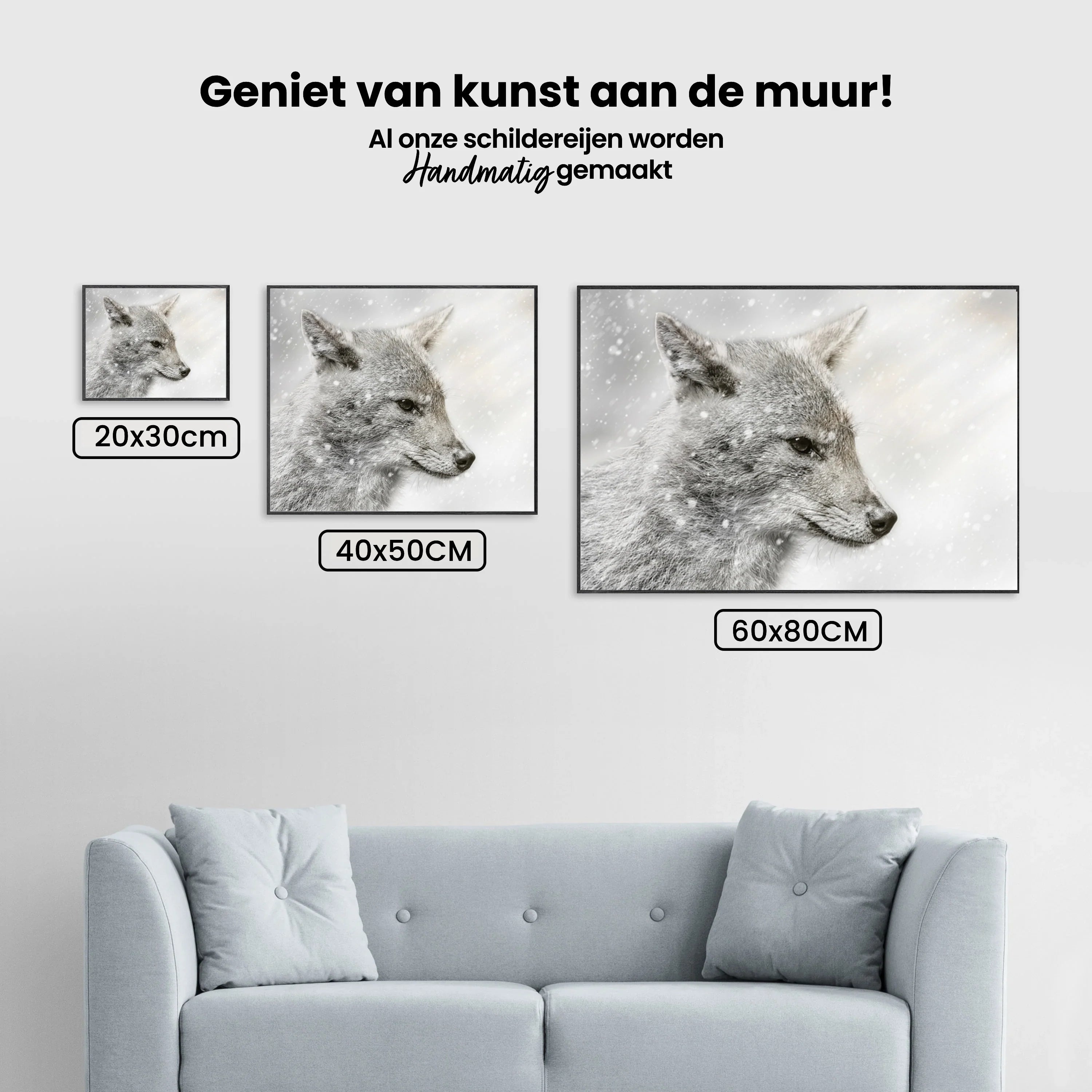 Diamond Painting - Jackal dans la tempête de neige
