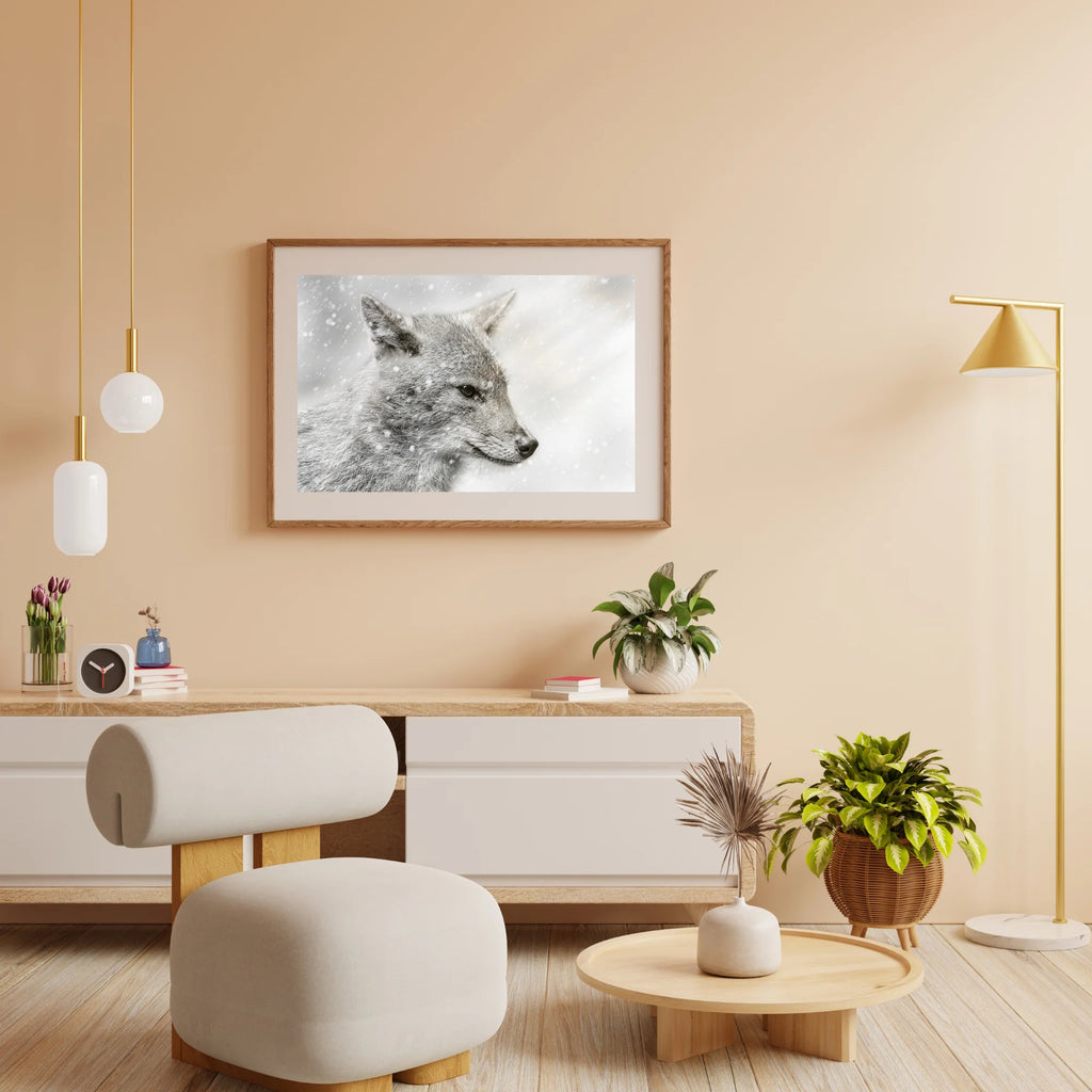 Diamond Painting - Jackal dans la tempête de neige