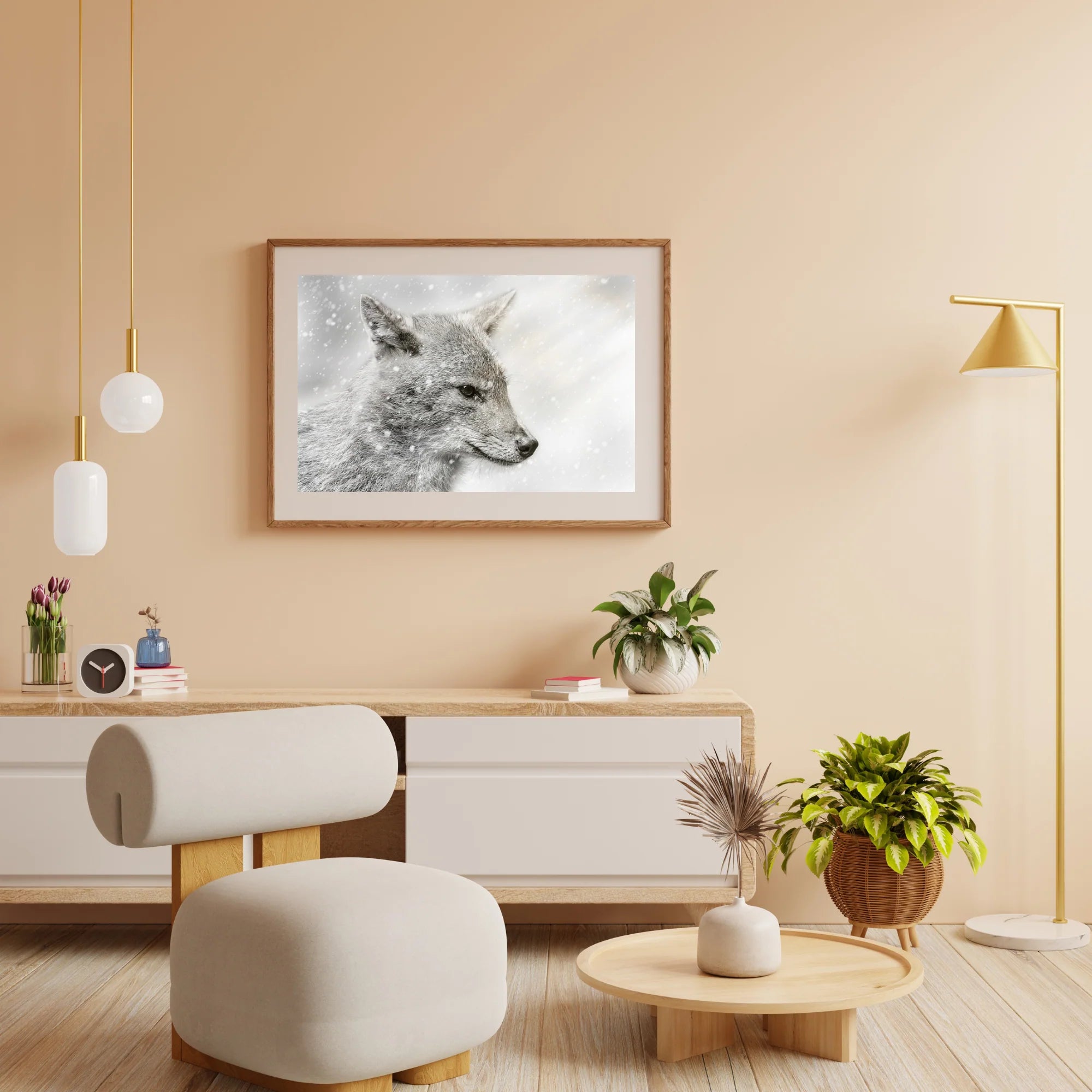 Diamond Painting - Jackal dans la tempête de neige
