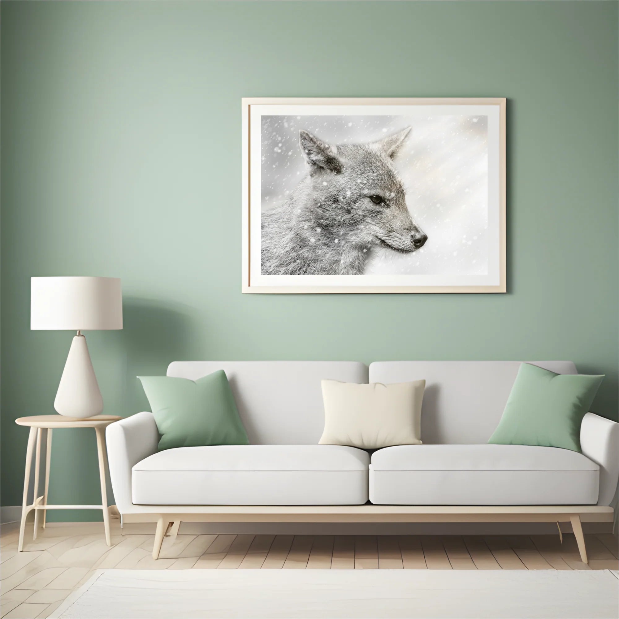 Diamond Painting - Jackal dans la tempête de neige