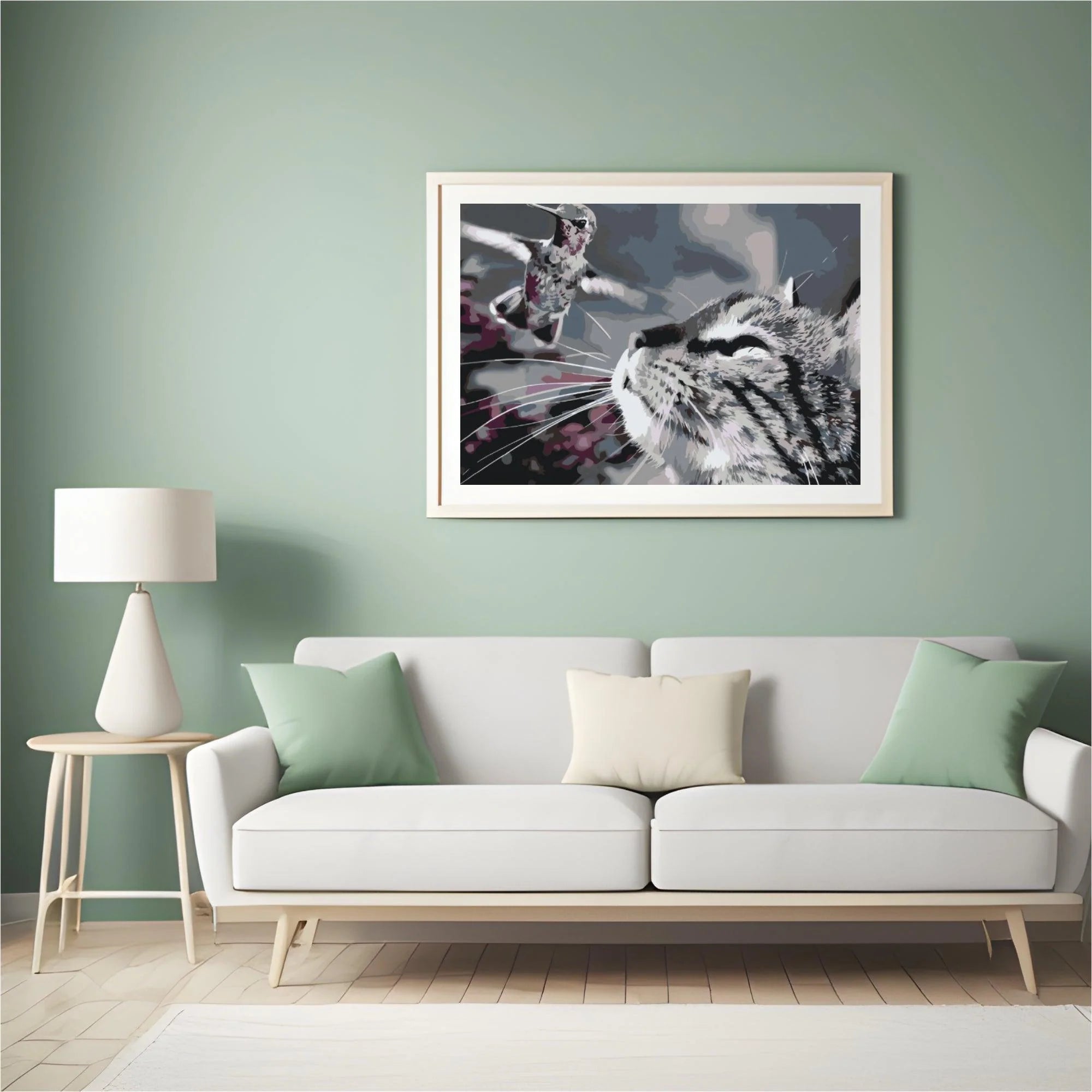 Diamond Painting - Chat et oiseau - SEOS®