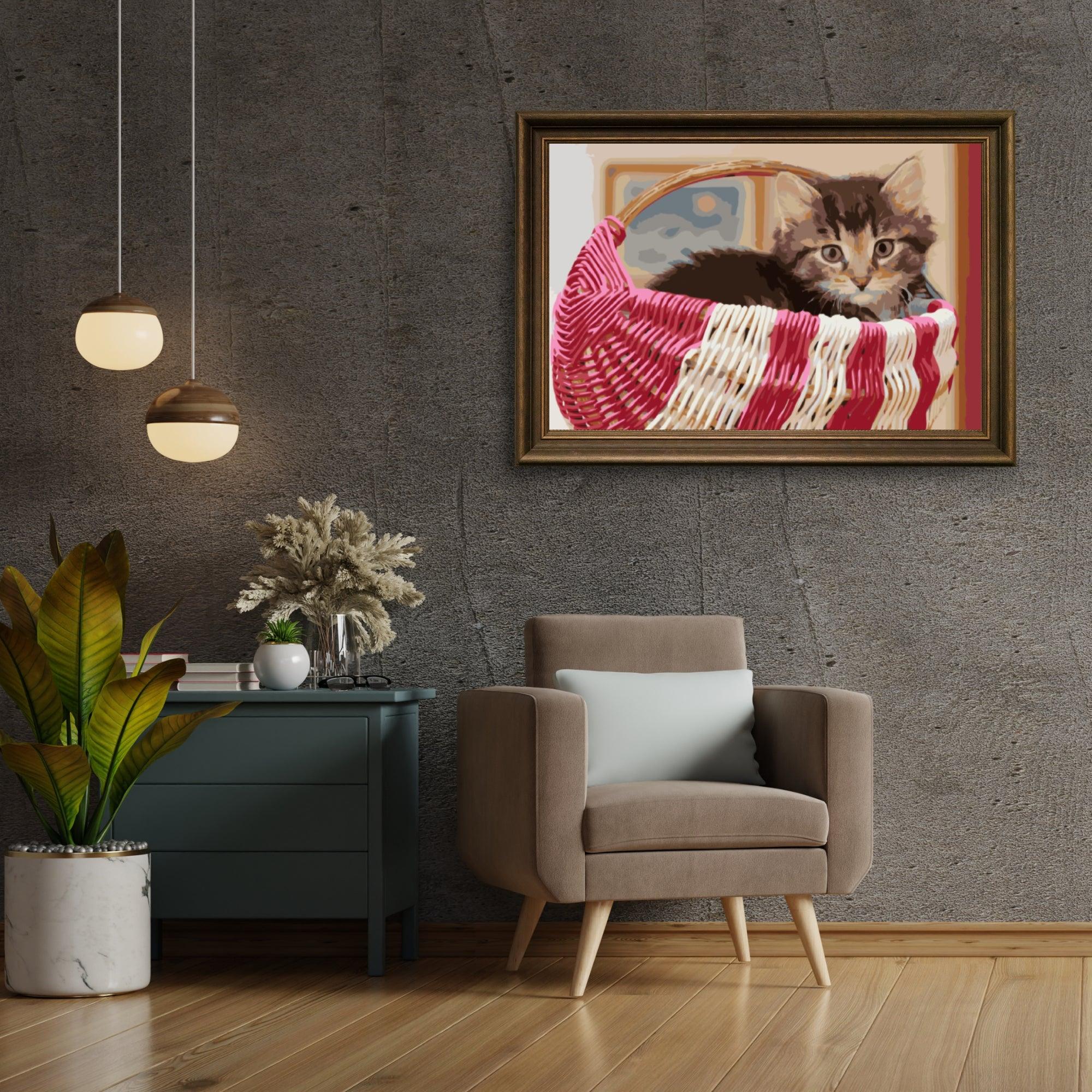Diamond Painting - Chat dans le panier - SEOS®