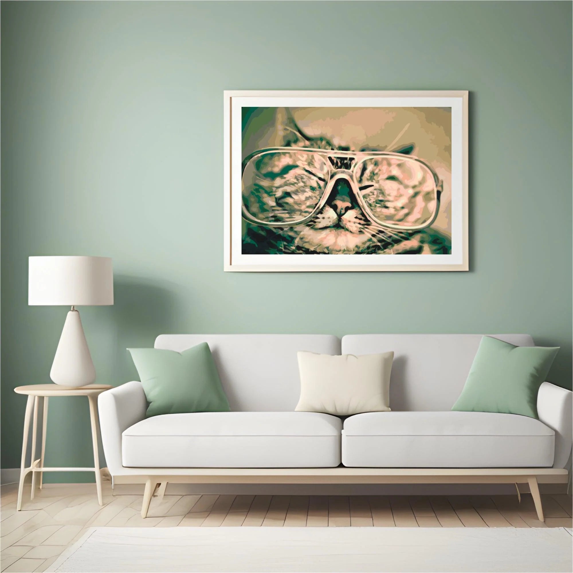 Diamond Painting - Chat avec lunettes - SEOS®