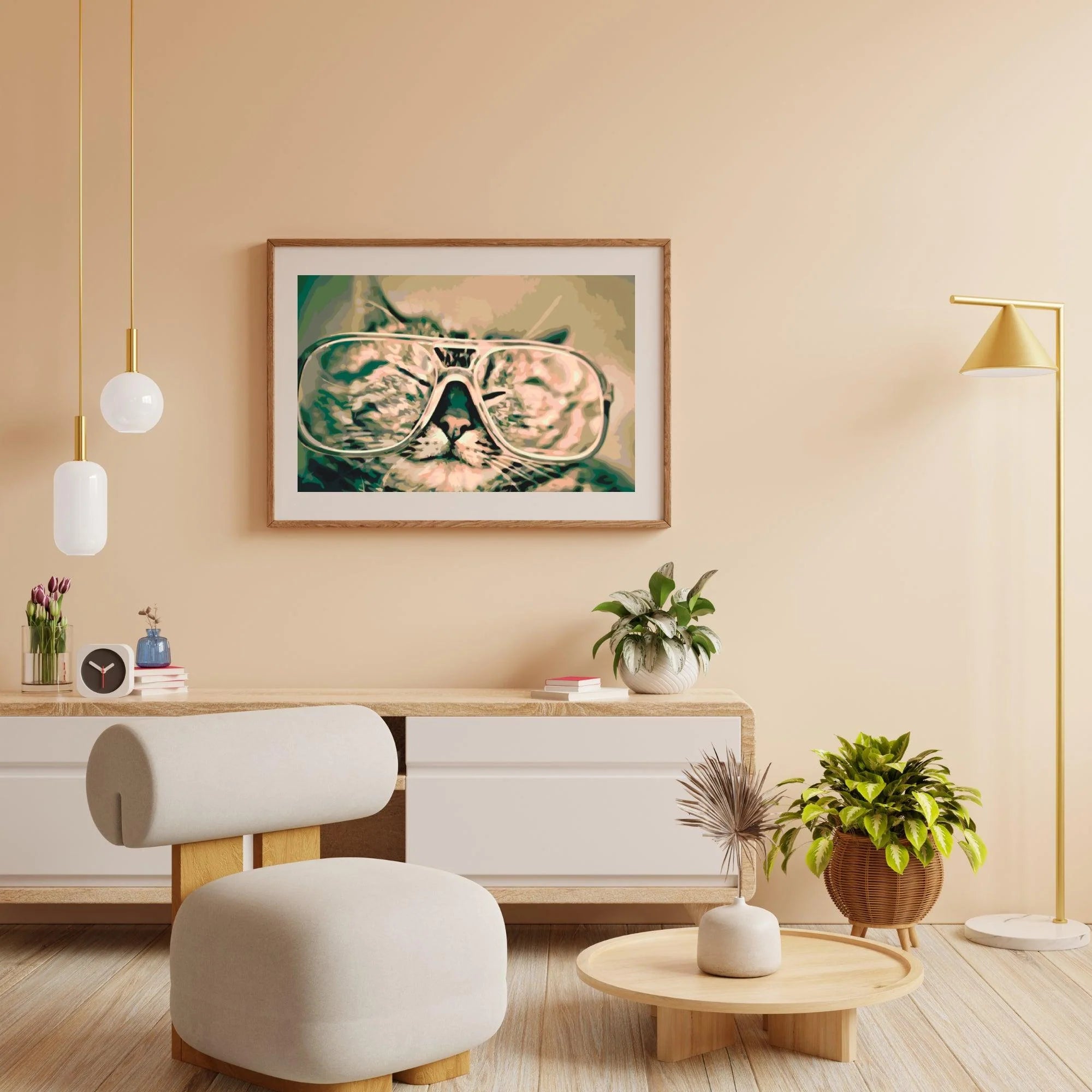 Diamond Painting - Chat avec lunettes - SEOS®