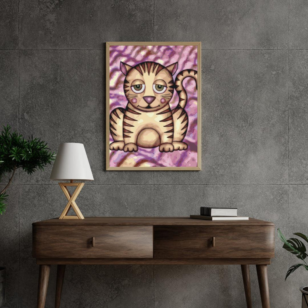 Diamond Painting - Chat avec des joues violettes - SEOS®