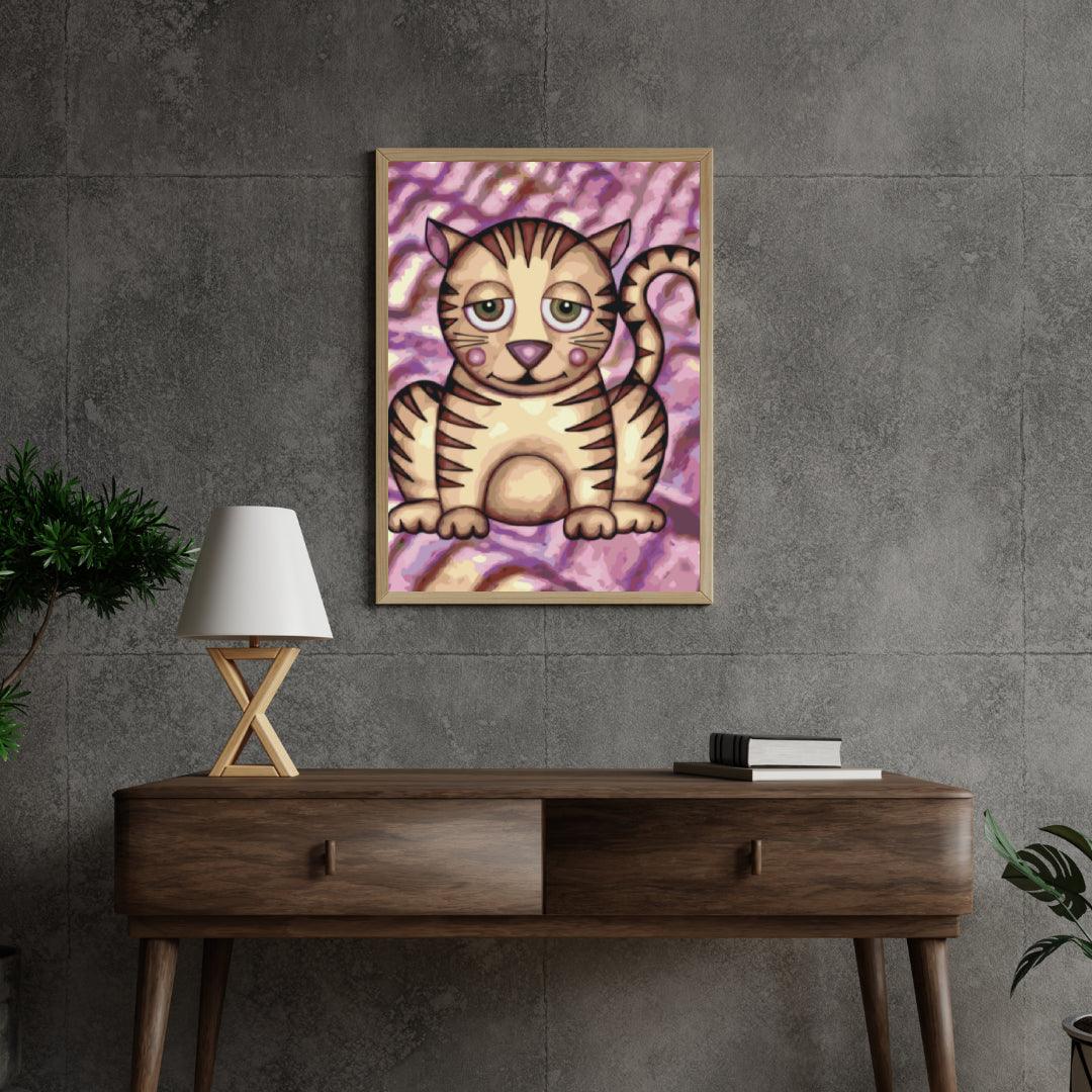 Diamond Painting - Chat avec des joues violettes - SEOS®