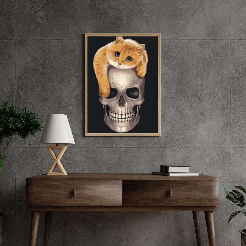 Diamond Painting - Chat sur le crâne - SEOS®