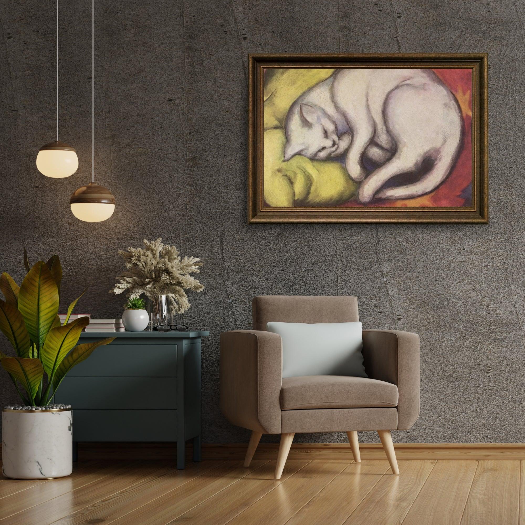 Diamond Painting - Chat sur un coussin jaune - SEOS®